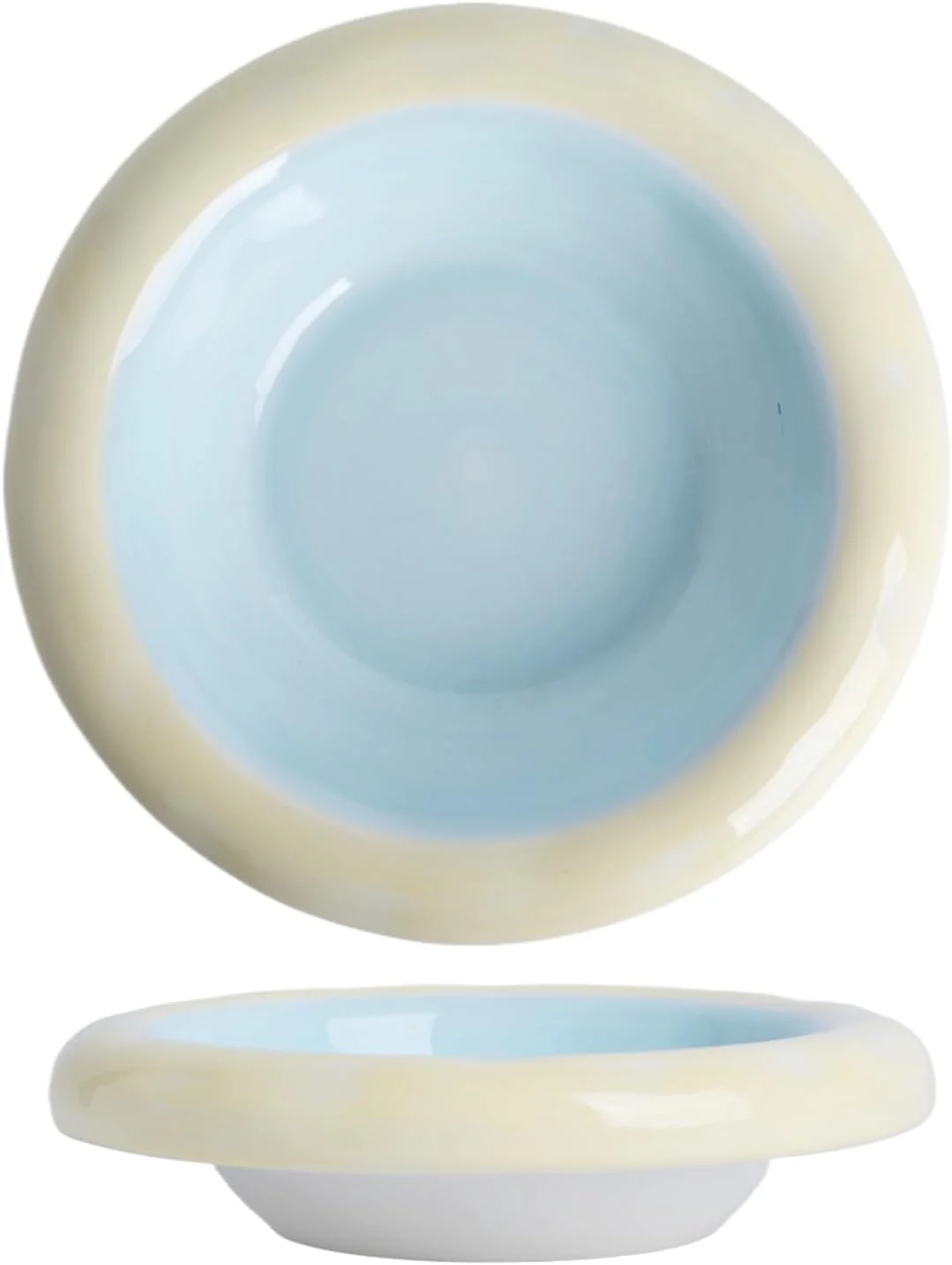 6-Inch Ceramic Cat Food Bowl,6 Oz Wide Shallow Cat Bowls,Whisker Fatigue Relief