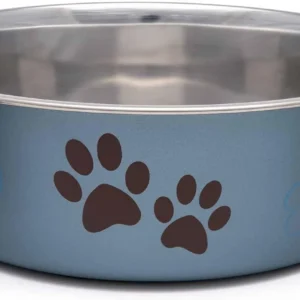 Loving Pets - Bella Bowls - Dog Food Water Bowl No Tip Stainless Steel Pet Bowl No Skid Spill Proof