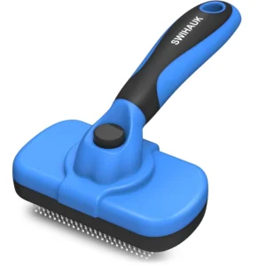 Swihauk Self Cleaning Slicker Brush - Skin Friendly Deshedding Grooming Tool for Dogs & Cats
