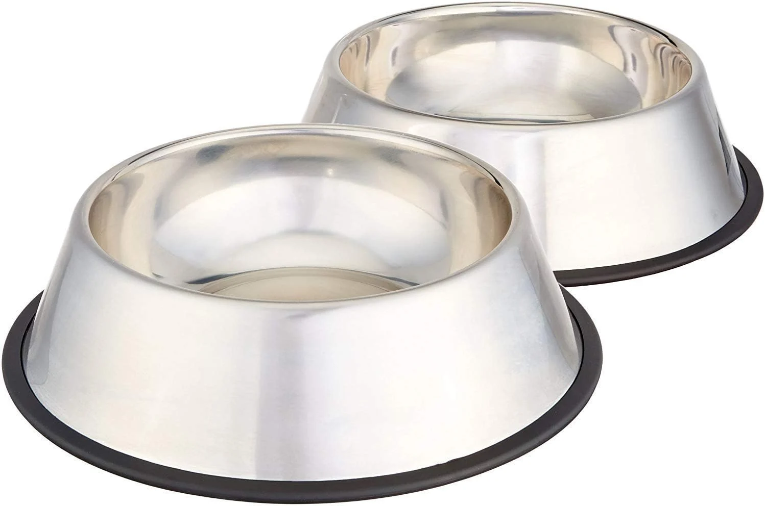 Amazon Basics Stainless Steel Non-Skid Pet Dog Water And Food Bowl