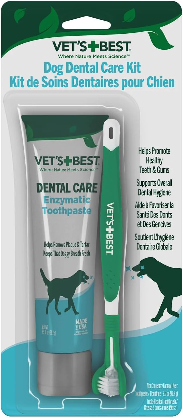 Vet's Best Dog Toothpaste & Dog Toothbrush, Dental Kit, Plaque Remover for Teeth