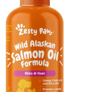 Zesty Paws Wild Alaskan Omega-3 Blend Pollock + Salmon Oil for Dogs and Cats- Skin and Coat Support