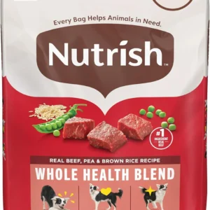 Nutrish Dry Dog Food, Real Beef, Pea & Brown Rice Recipe Whole Health Blend for Adult Dogs, 40 lb. Bag