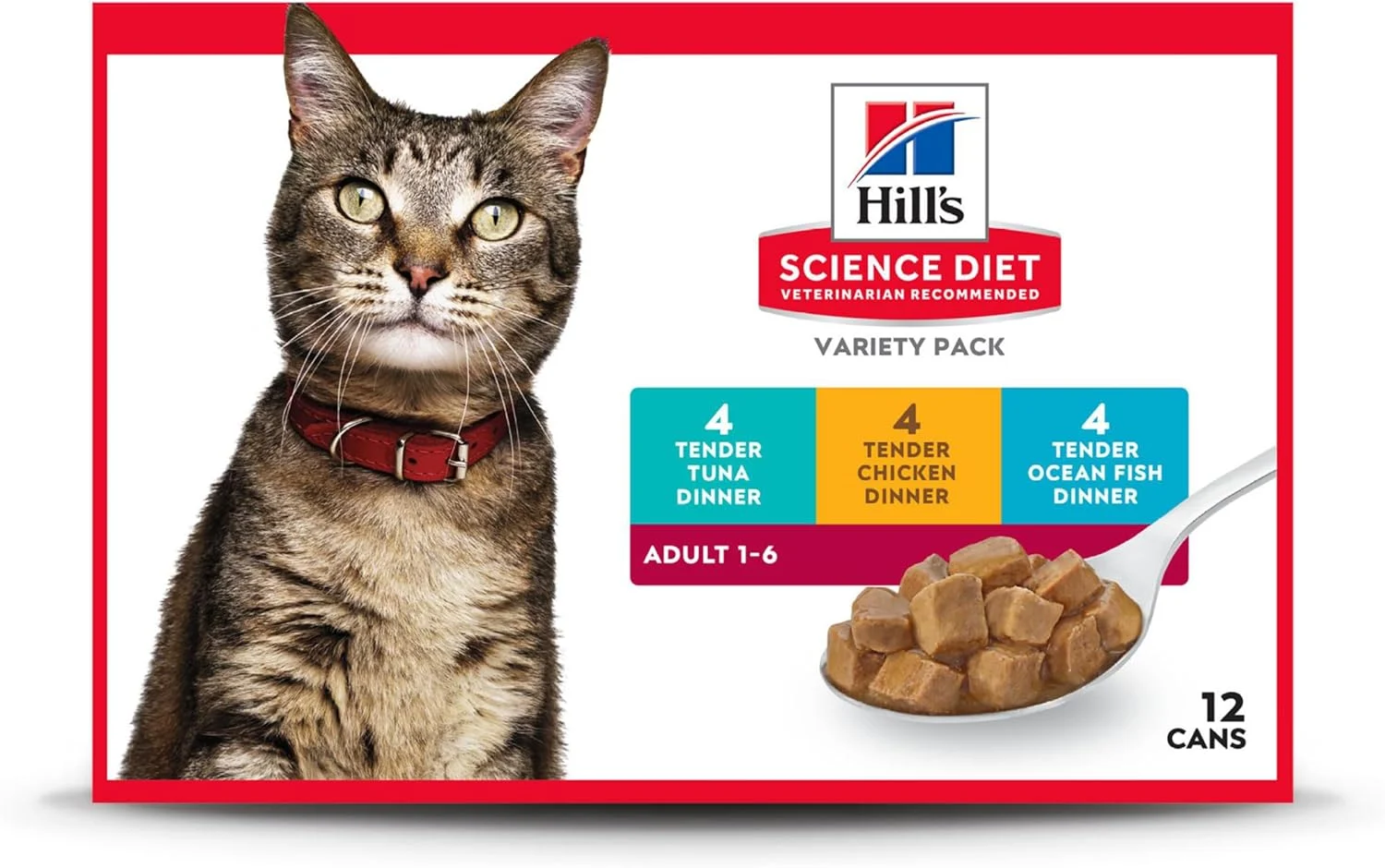 Hill's Science Diet Adult 1-6 Premium Nutrition, Wet Cat Food, Variety Case: Tuna; Chicken; Ocean Fish Stew