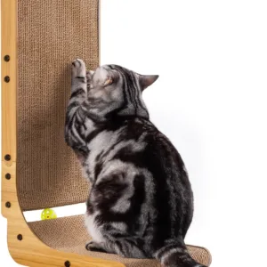 Poils bebe L Shape Cat Scratcher, 26.8 Inch Cat Scratchers for Indoor Cats