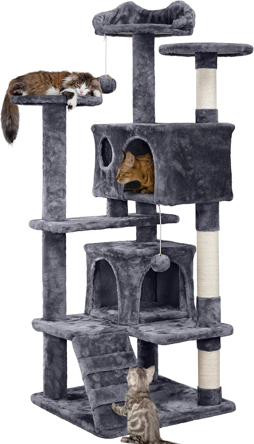 Yaheetech 54in Cat Tree Tower Condo Furniture Scratch Post for Kittens